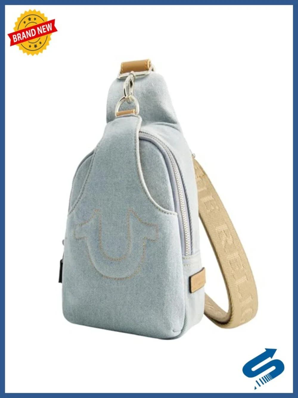 Denim Sling Bag with Adjustable Strap - Women's Fashion Backpack